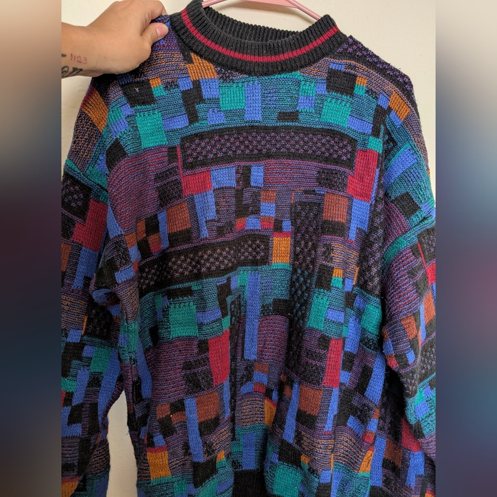 Colorful Geometric Knit Sweater